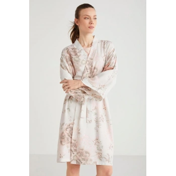 Catherines Çiçek Desen 2li Sabahlık Gecelik Takımı