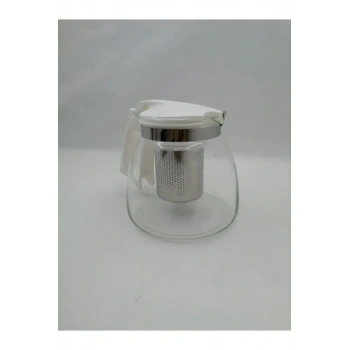 Çelik Süzgeçli Cam Demlik 900 Ml. Biçomi-8882