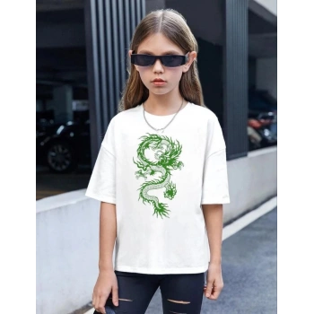Çocuk   Baskılı T-Shirt - Beyaz