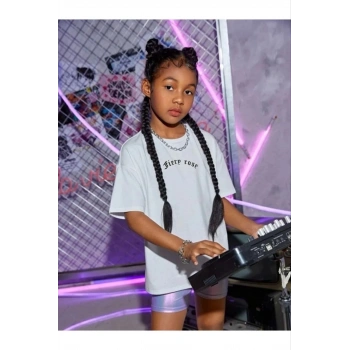 Çocuk   Baskılı T-Shirt - Beyaz