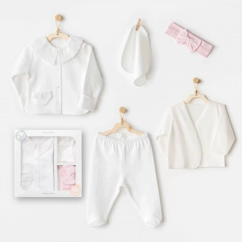 Cuddly Bunny Bear 5li Hastane Çıkışı Ecru Pink