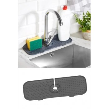 Esnek Musluk Lavabo Matı - Mutfak Banyo Batarya Su Tutucu Bulaşık Süngeri Matı