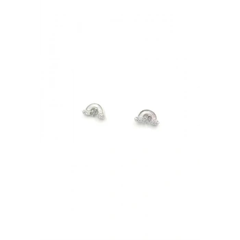 Gümüş İğneli Gökkuşağı Küpe - Gümüş