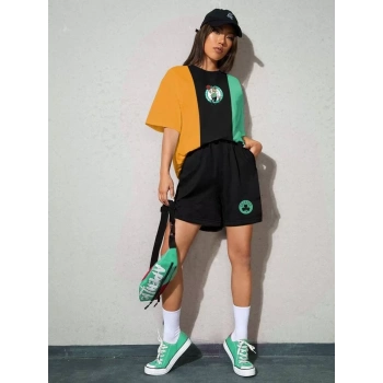 Kadın Nakışlı İkili Şort Takım - Çok Renkli