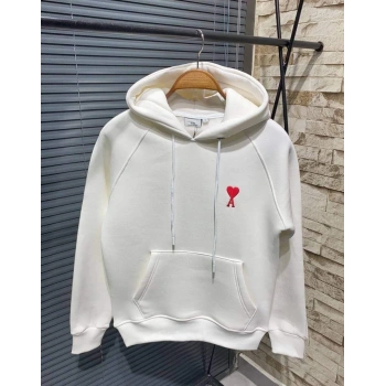 Kapşonlu Baskılı Sweetshirt - Beyaz -