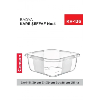 Kare Şeffaf Badya 1 Adet 4 No Biçomi-E167