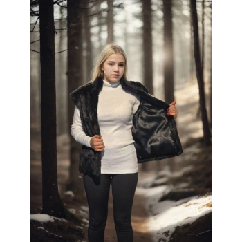 Kolsuz Hakiki Kürk - Siyah