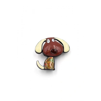 Köpek Broş - Kahverengi