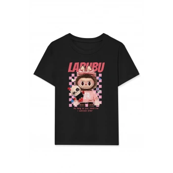 Labubu   Baskılı T-Shirt - Siyah -