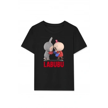 Labubu   Baskılı T-Shirt - Siyah -