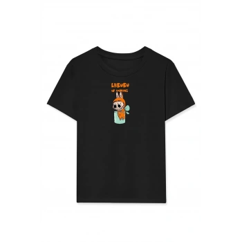 Labubu   Baskılı T-Shirt - Siyah -