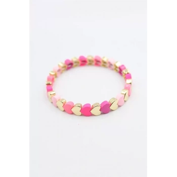 Lastikli Porselen Bilezik - Pembe