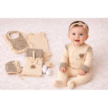 Leopar Desenli 8li Yeni Doğan Seti