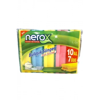 Nerox Bulaşık Süngeri Oluklu 10Lu Biçomi-NRX-F550