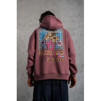 Patel Six Baskılı Kapüşonlu Sweat - Gül Kurusu