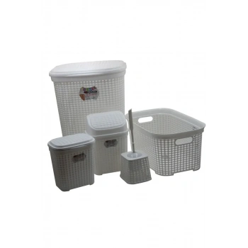 Petek 5 Li Banyo Çeyiz Seti Biçomi-MRD307-Dv