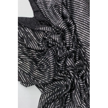 Sakallı Çizgili Pullu Kumaş  Pullu Payet Kumaş Abiye Nişan Düğün Siyah