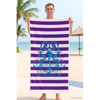 SeaDream Tropikal Desenli Plaj Havlusu 70X140 Cm Çapa