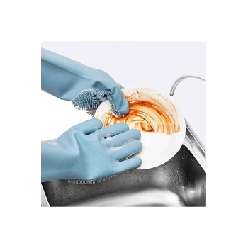 Silikon Bulaşık Yıkama Eldiveni Silikonlu Mutfak Eldiveni Temizlik Mutfak Eldiven