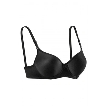 Silikonlu Desteksiz Telli Düz Boş Sütyen Siyah
