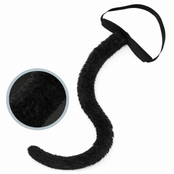 Siyah Peluş Kuyruk Şekil Verilebilir 70 Cm