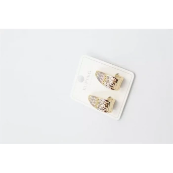 Taşlı Halka Küpe - Altın