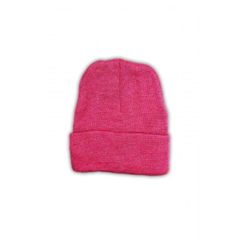 Unisex Basic Düz Katlamalı Bere Fuşya