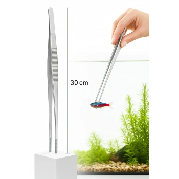 Uzun 30 Cm Çelik Cımbız - Akvaryum Maşası