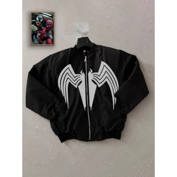 Venom Örümcek Desenli   Mont – Siyah -