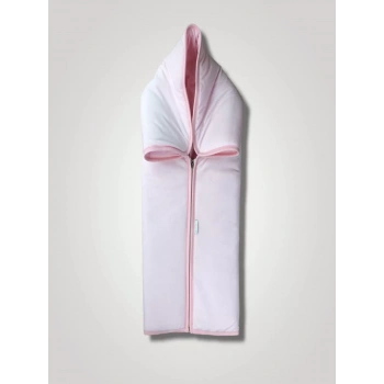 Yenidoğan Düz Renk Fermuarlı Kadife Kumaş Kız Bebek Battaniyesi Pembe