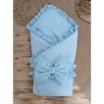 Yenidoğan Tericotton Kumaş Multi Mevsimlik Bebek Battaniyesi Kundak Mavi