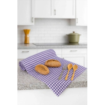 Zefir Desen Sofra Bezi Masa Örtüsü 170 x 170 Cm Lila