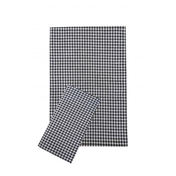 Zefir Desen Sofra Bezi Masa Örtüsü 170 x 170 Cm Siyah