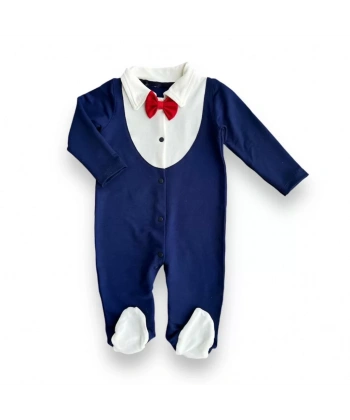 0-3 3-6 6-9 Ay Smokin Papyonlu Erkek Bebek Tulumu Lacivert