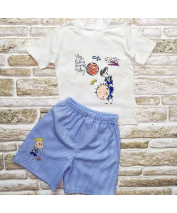 1-2-3 Yaş Topçu Erkek Çocuk Baskılı Şortlu Kısa Kollu Tişört 2li Erkek Bebek Takımı Beyaz