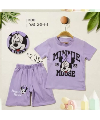 2/5 Yaş Minnie Mouse Baskılı Çocuk Takımı