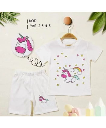 2/5 Yaş Unicorn Baskılı Çocuk Takımı