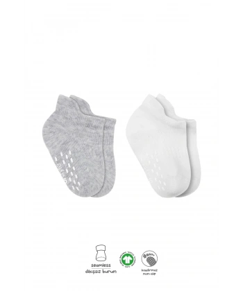 2li Sneakers Kaymaz Basic Penye Çorap Bs20103 Gri Beyaz