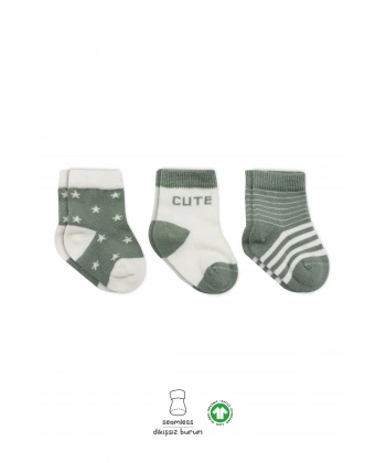 3lü Penye Cute Stars Soket Çorap Bs10115 Nil