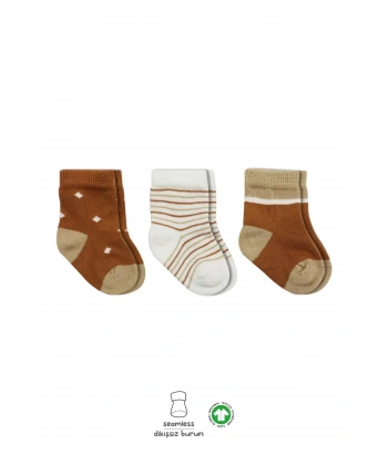 3lü Penye Erkek Soket Çorap Bs10111 Hardal