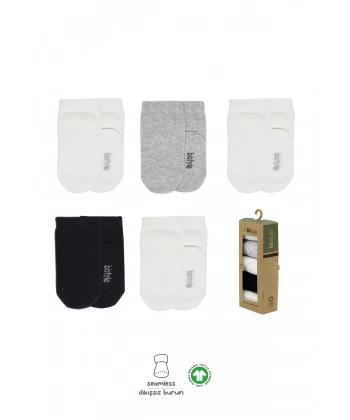 5li Penye Soket Kutulu Basic Çorap 10131 Gri