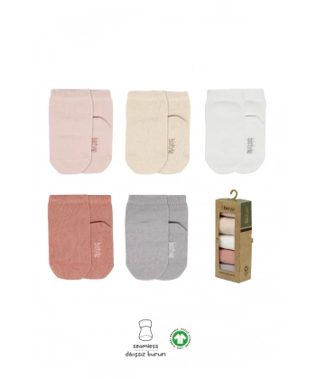 5li Penye Soket Kutulu Basic Çorap 10131 Pudra