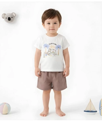 6/24 Ay Gabardin Şort Basic Tişört Bebek Takımı