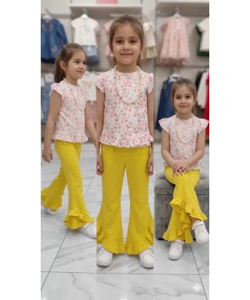 6-7-8 Yaş Kolyeli Full Likra Çocuk Takımı