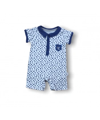 6-9 9-12 12-18 Ay Galaksi Baskılı Çıtçıtlı Kısa Kollu Erkek Bebek Tulumu Lacivert