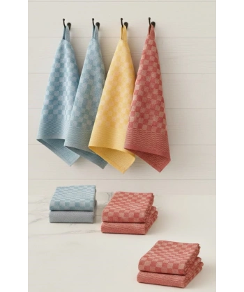 6lı Mutfak Kurulama Bezi 45x65 cm Pötikare Desen