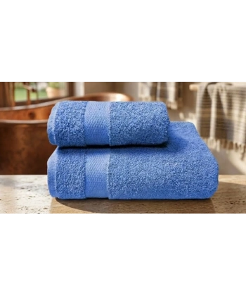 Bicomi Ultra Emici & Hızlı Kuruyan (Quick-Dry) %100 Pamuklu 2’li Banyo Havlu Seti – Mavi