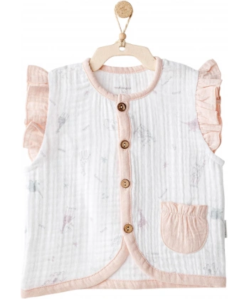 Andywawa Ac25525 Love Family Müslin Yelek Ekru