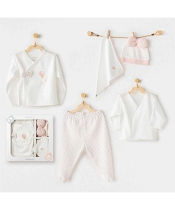 Andywawa Ac25550 Newborn Set Pınk Baloons 5li Hastane Çıkışı Ekru