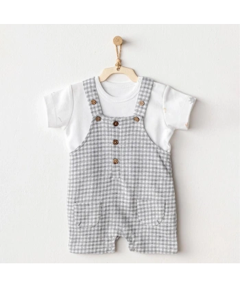 Andywawa Ac25804 Jumpsuit Set Little King Salopet Takım Grey